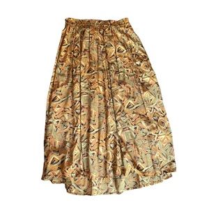 Vintage 90’s Jacqueline Ferrar 100% Silk Boho Multicolor Maxi Skirt Size 6